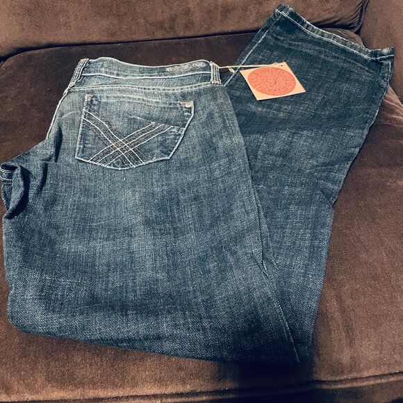 NEW James cured by seun jeans Low Rise Vintage Boot Cut dark blue wash - Picture 6 of 8